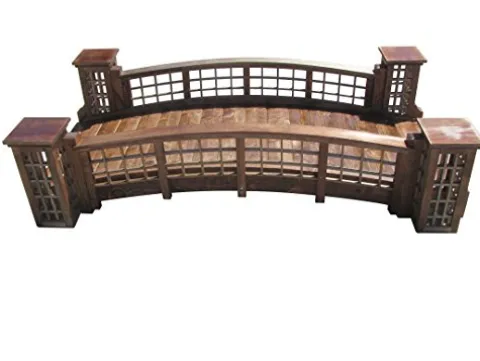 SamsGazebos 7 ft Trellis Garden Bridge with 4 Trellis Posts Brown