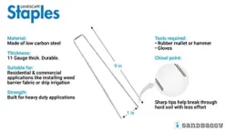 Sandbaggy 9 Inch Extra Long Landscape Staples – Heavy Duty Fabric Pins for Garden & Lawn (5,000 Staples)