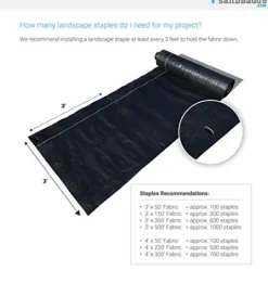 Sandbaggy 9 Inch Extra Long Landscape Staples (11 Gauge) – Heavy Duty Fabric Pins for Garden & Lawn – 10,000 Count