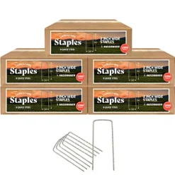 Sandbaggy 2 Inch Extra Wide Landscape Staples 9 Gauge Heavy Duty Silver (5000 Staples)