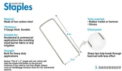 Sandbaggy 2 Inch Extra Wide Landscape Staples 9 Gauge Heavy Duty Silver (5000 Staples)