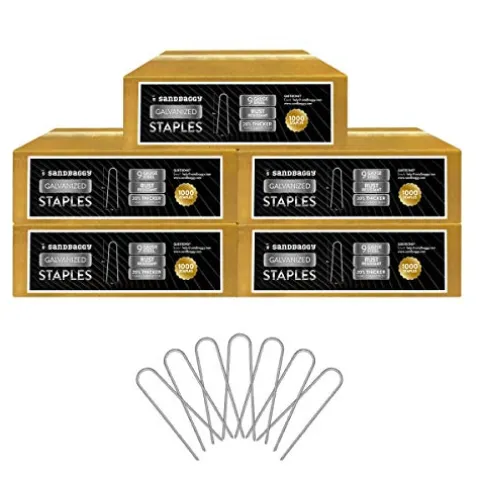 Sandbaggy Galvanized 6-Inch Landscape Staples 9 Gauge Steel (5,000 Staples)