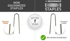 Sandbaggy Galvanized 6-Inch Landscape Staples 9 Gauge Steel (5,000 Staples)