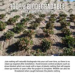 Sandbaggy Jute Netting Roll – 225 ft Length x 4 ft Width – Erosion Control (3 Rolls) Brown