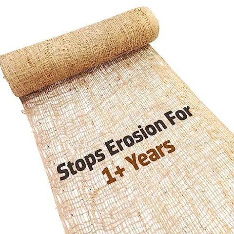 Sandbaggy Jute Netting Roll – 225 ft x 4 ft Erosion Control Matting – Brown (20 Rolls)