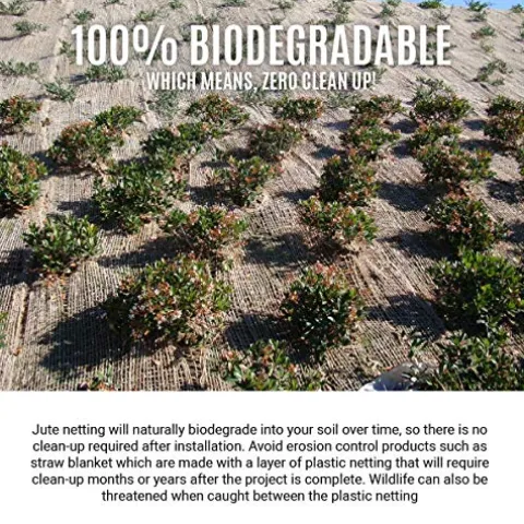 Sandbaggy Jute Netting Roll – 225 ft x 4 ft Erosion Control Matting – Brown (20 Rolls)
