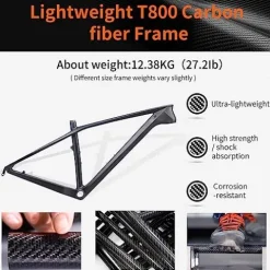 SAVADECK Carbon Fiber Mountain Bike Black 29 * 19