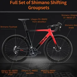 SAVADECK Carbon Fiber Road Bike ULTEGRA R8000 R8020 Disc Brake Thru Axle System Black White