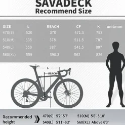 SAVADECK Carbon Fiber Road Bike ULTEGRA R8000 R8020 Disc Brake Thru Axle System Black White
