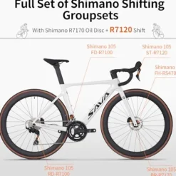 SAVADECK Carbon Fibre Road Bike Hydraulic Oil Disc Black