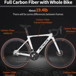 SAVADECK Carbon Fibre Road Bike White