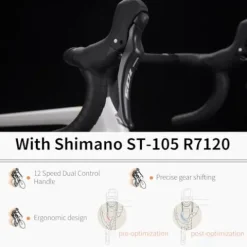 SAVADECK Carbon Fibre Road Bike Shimano R7120 White