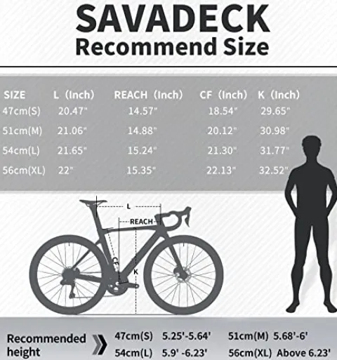 SAVADECK Carbon Fibre Road Bike Shimano R7120 White