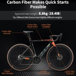 SAVADECK Carbon Fibre Road Bike Aurora-Green