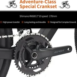 SAVADECK Carbon Gravel Road Bike Shimano GRX400 20-Speed White 54cm