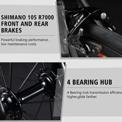 SAVADECK Carbon Road Bike HERD6.0 T800 Carbon Fiber 700C with Shimano 105 22 Speed Groupset Red White