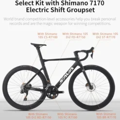 SAVADECK Carbon Road Bike Shimano 105 Di2 7170 Black