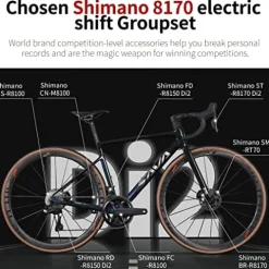 SAVADECK Carbon Road Bike Ultegra Di2 8170 Groupset Black Red