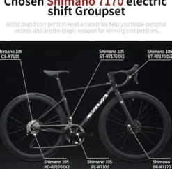 SAVADECK Carbon Road Bike Lightweight 24-Speed Black