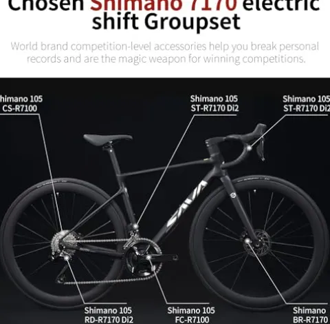 SAVADECK Carbon Road Bike Lightweight 24-Speed Shifting Road Bicycle White