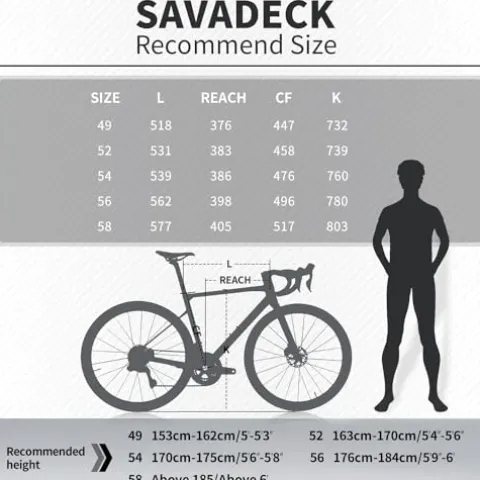 SAVADECK Carbon Road Bike Lightweight 24-Speed Shifting Road Bicycle White