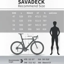 SAVADECK Carbon Road Bike with Shimano SORA R3000 18 Speed Derailleur System White