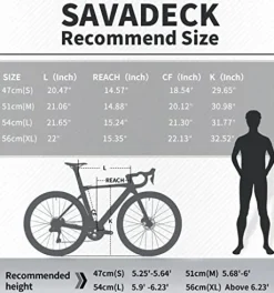 SAVADECK Carbon Road Bike T800 Carbon Fiber Frame 700C Racing Bicycle Shimano 105 R7000 22 Speed Groupset Mechanical Disc Brake Black White