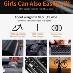 SAVADECK Carbon Road Bike T800 Shimano 105 R7000 22-Speed White