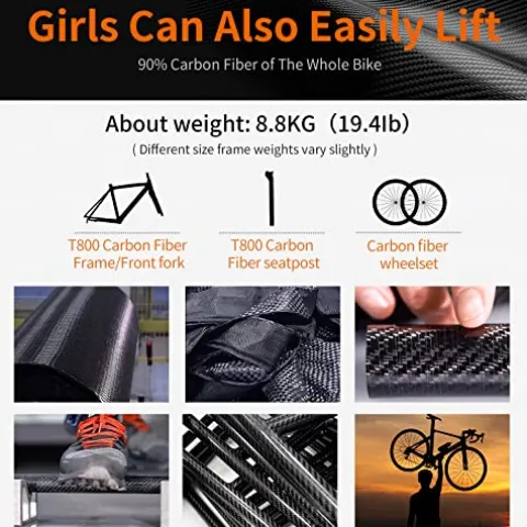 SAVADECK Carbon Road Bike T800 Shimano 105 R7000 22-Speed White