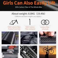 SAVADECK Carbon Road Bike T800 Shimano 105 R7000 22-Speed New Green 56cm