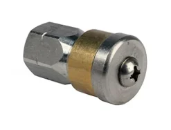 Schieffer Co. 3/8in. x 300ft. 4000 PSI Thermoplastic Sewer Jetter Hose with 8.0 Orifice Button Nose and Rotating Nozzles Clear