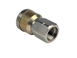 Schieffer Co. 3/8in. x 300ft. 4000 PSI Thermoplastic Sewer Jetter Hose with 8.0 Orifice Button Nose and Rotating Nozzles Clear