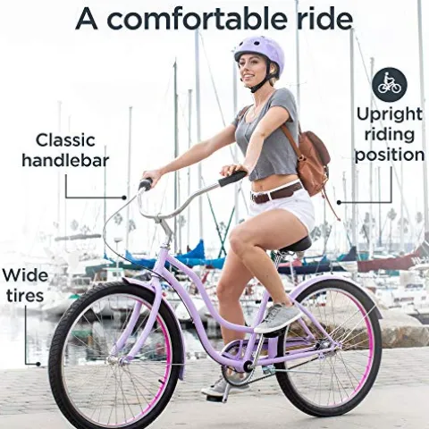 Schwinn Adult Beach Cruiser Bike Purple