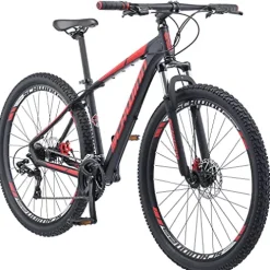 Schwinn Bonafide Mountain Bike Front Suspension 24-Speed 29-Inch Wheels 17-Inch Aluminum Frame Matte Black/Red