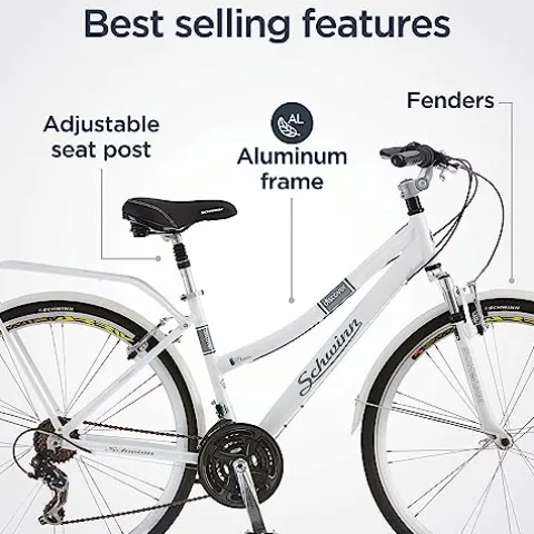 Schwinn Discover Hybrid Bike 21-Speed 28-Inch White