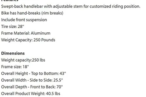 Schwinn Discover Hybrid Bike 21-Speed 28-Inch White