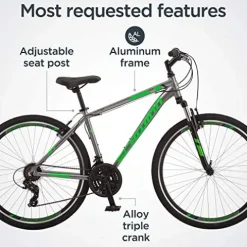 Schwinn GTX 1.0 Comfort Hybrid Bike for Men and Women 700c Grey