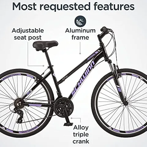 Schwinn GTX 1.0 Comfort Hybrid Bike 700c Black
