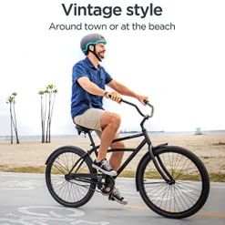 Schwinn Huron Adult Beach Cruiser Bike 26-Inch Black