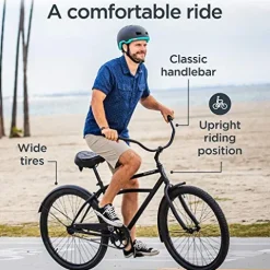 Schwinn Huron Adult Beach Cruiser Bike 3-Speed Black