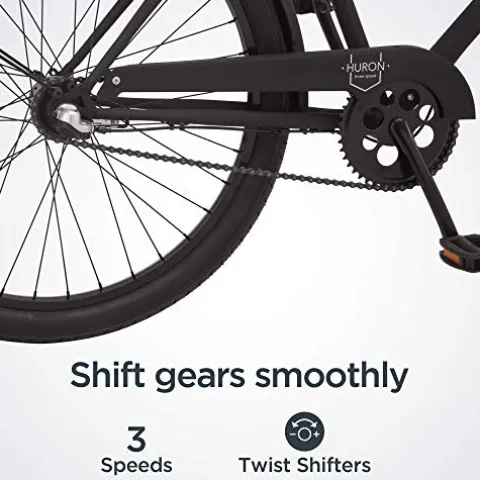 Schwinn Huron Adult Beach Cruiser Bike 3-Speed Black
