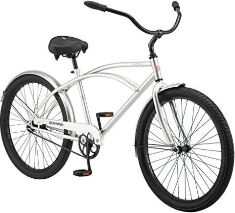 Schwinn Huron Adult Beach Cruiser Bike 26-Inch Silver
