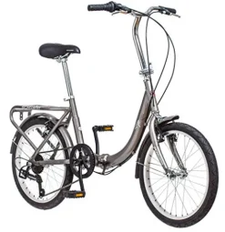 Schwinn Loop Adult Folding Bike 20-inch 7-Speed Drivetrain Titanium