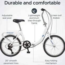 Schwinn Loop Adult Folding Bike White