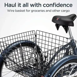 Schwinn Meridian Adult Tricycle Bike Slate Blue (24-Inch Wheels)