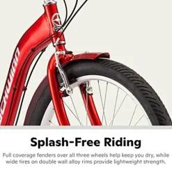 Schwinn Meridian Deluxe Adult Tricycle Bike 26-Inch Red