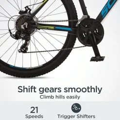 Schwinn Mesa 2 Adult Mountain Bike 21-Speed 27.5-Inch Wheels Small Aluminum Frame Black