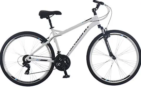Schwinn Network 3.0 Hybrid Bike Men Women 700c 21-Speed 18-Inch Aluminum Frame Front Suspension Alloy Linear Pull Brakes White