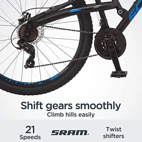 Schwinn S29 Mountain Bike 29-Inch 21-Speed Aluminum Matte Black/Blue