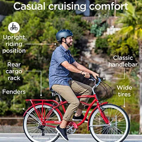 Schwinn Sanctuary 7 Cruiser Bike Red